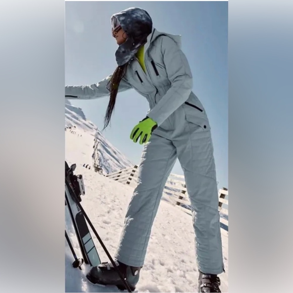 Free People All Prepped Ski Suit - Medium, Aqua Haze